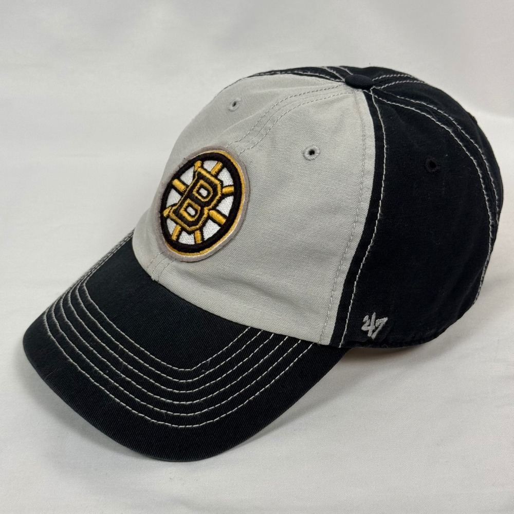 47 Brand x Boston Bruins Black Gray Baseball Cap One Size Strapback Hockey NHL